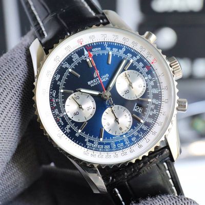 Breitling Navitimer 43MM B01 Movement Red Bracelet Blue Wrist Watch